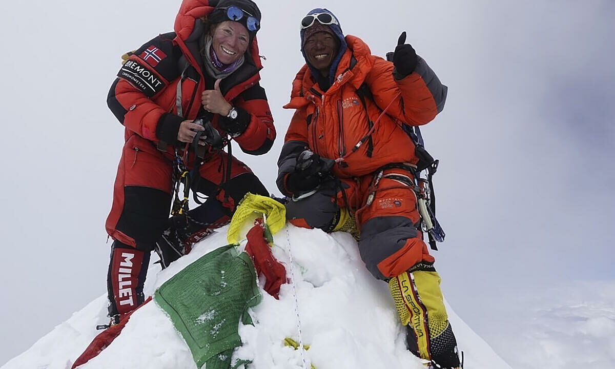Alpinista noruega quiere escalar las 14 mayores cumbres del planeta en tiempo récord￼