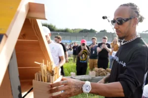 Sebastian Vettel presentó sus “hoteles para abejas”