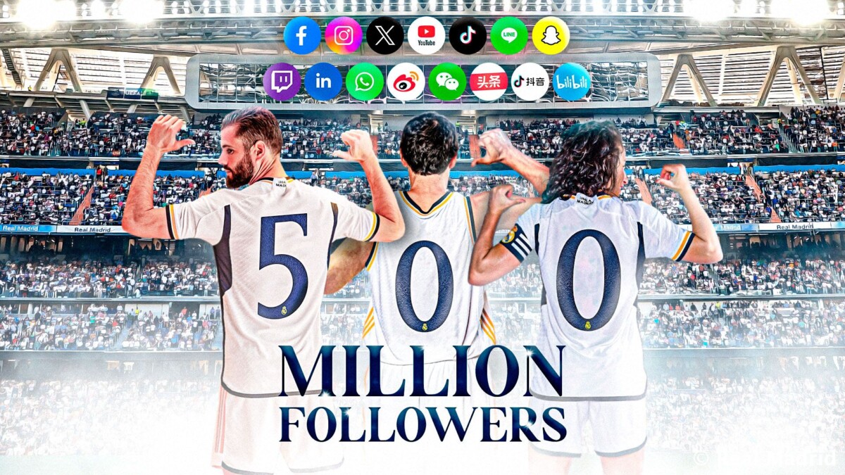 Real Madrid supera los 500 millones de seguidores en redes sociales