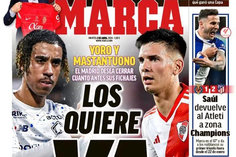 Real Madrid en la carrera por las joyas de River: Yoro y Mastantuono en la mira